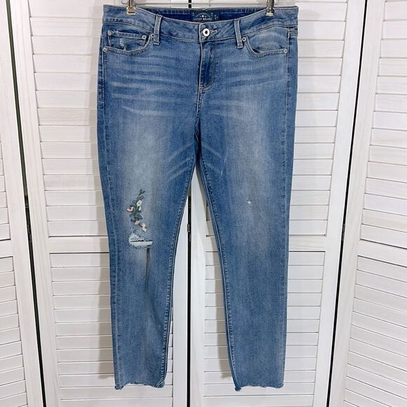Lucky Brand Jeans Size 12 12/31 Lolita Skinny Stretch Raw Hem Ankle - Picture 2 of 14